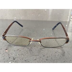 Bertelli B 667 C.2 49-16-135 Orange red  Etch Eyeglasses Frames ONLY rectangle